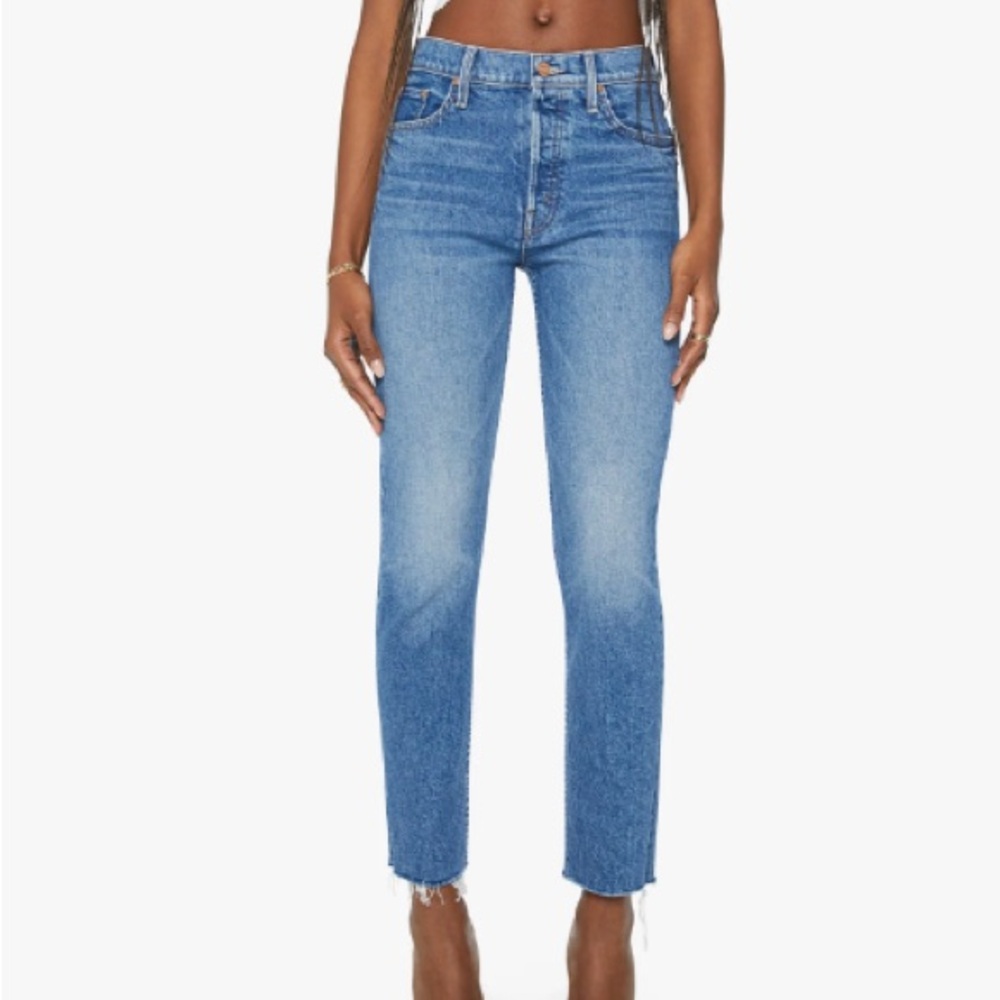 MOTHER The Tomcat Ankle Fray Arigato Mr. Roboto Button Fly High Rise Jeans